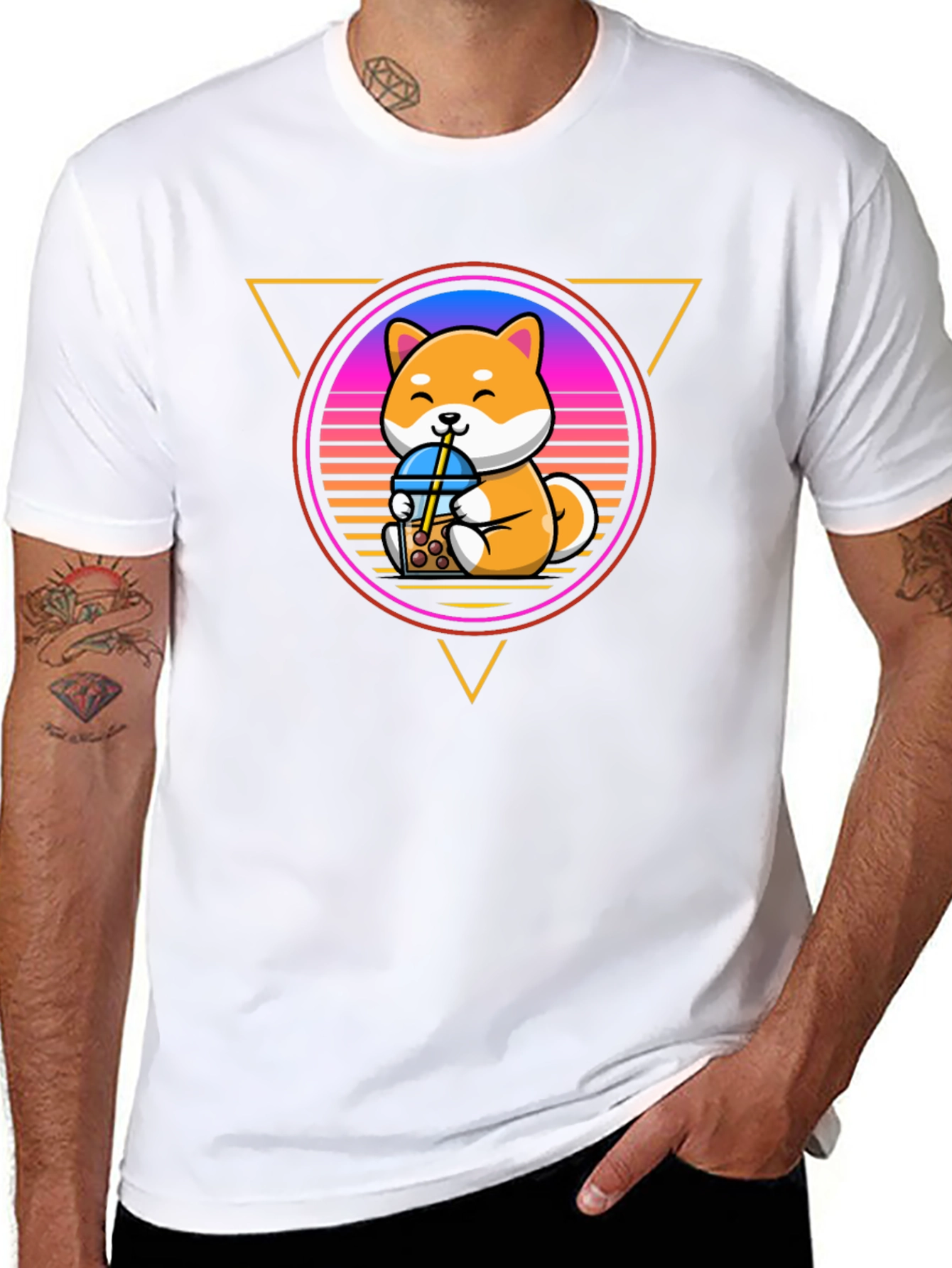 Shiba Inu Boba Tea T-Shirt – Cute Retro Dog Lover Tee