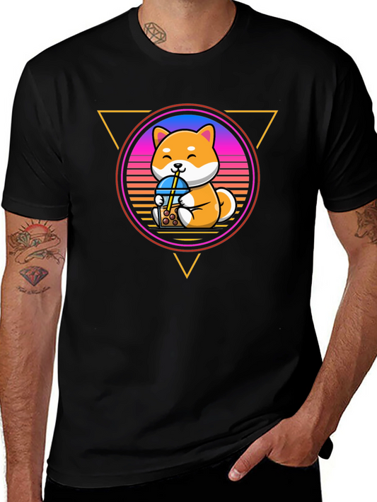 Shiba Inu Boba Tea T-Shirt – Cute Retro Dog Lover Tee
