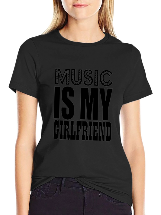 Music is My Girlfriend Graphic Tee - Black