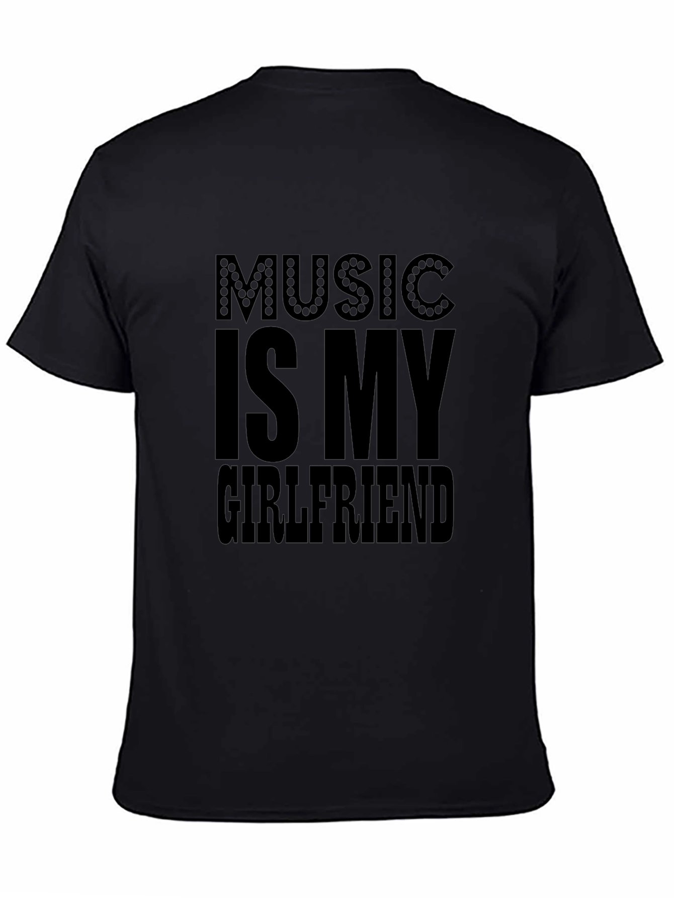 Music is My Girlfriend Graphic Tee - Black