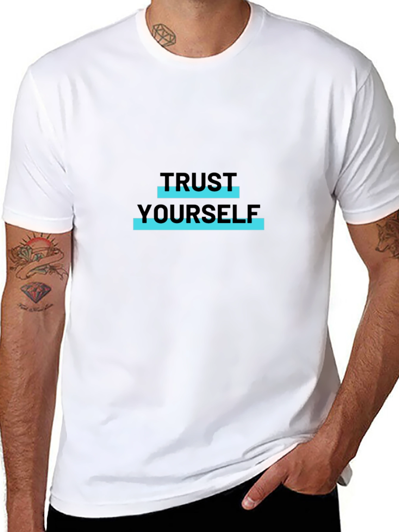 Trust Yourself Black Graphic T-Shirt