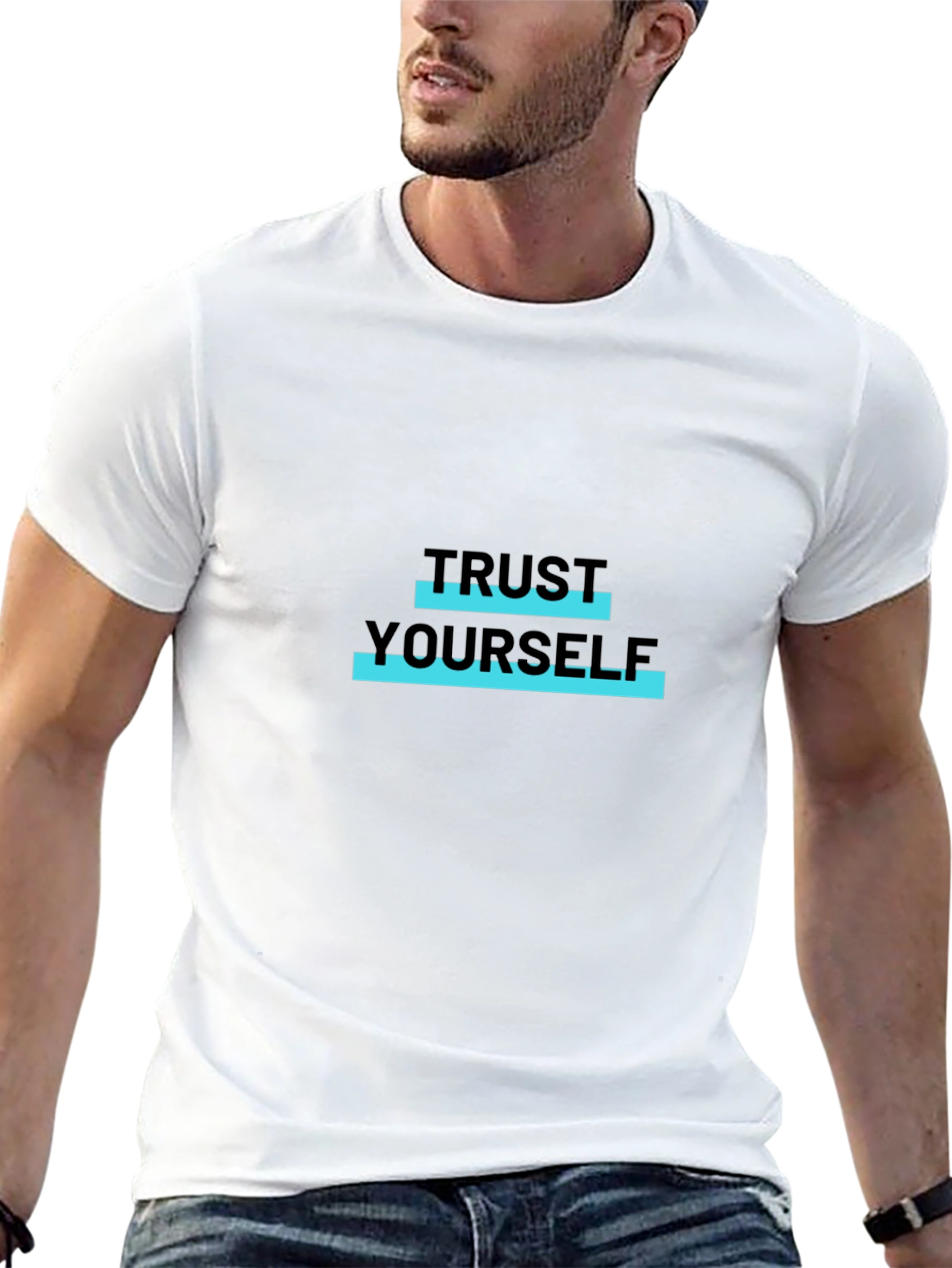 Trust Yourself Black Graphic T-Shirt