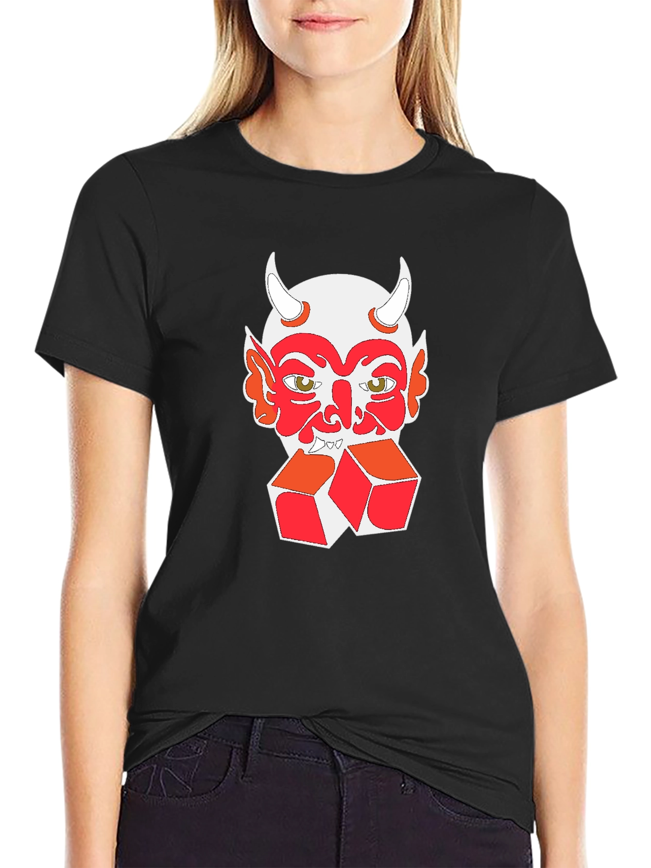 Devil Dice Graphic Tee - Black Cotton Casual Shirt