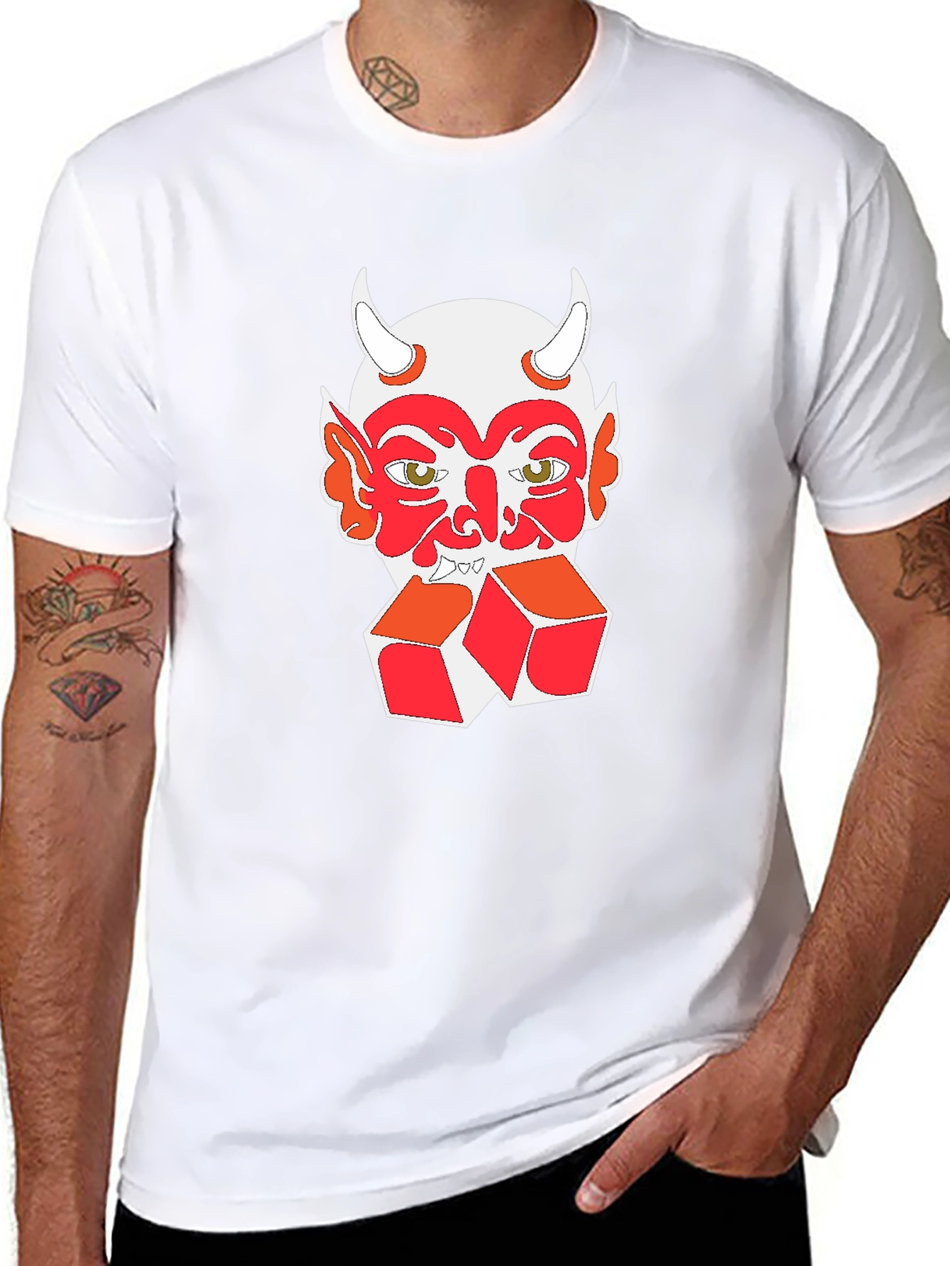 Devil Dice Graphic Tee - Black Cotton Casual Shirt