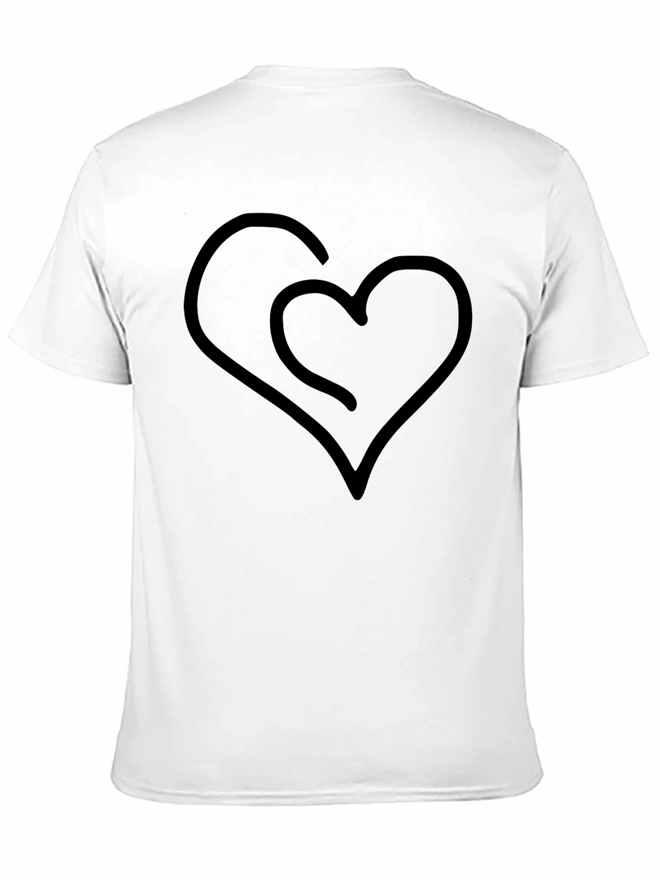 Heart Outline Graphic Black T-Shirt