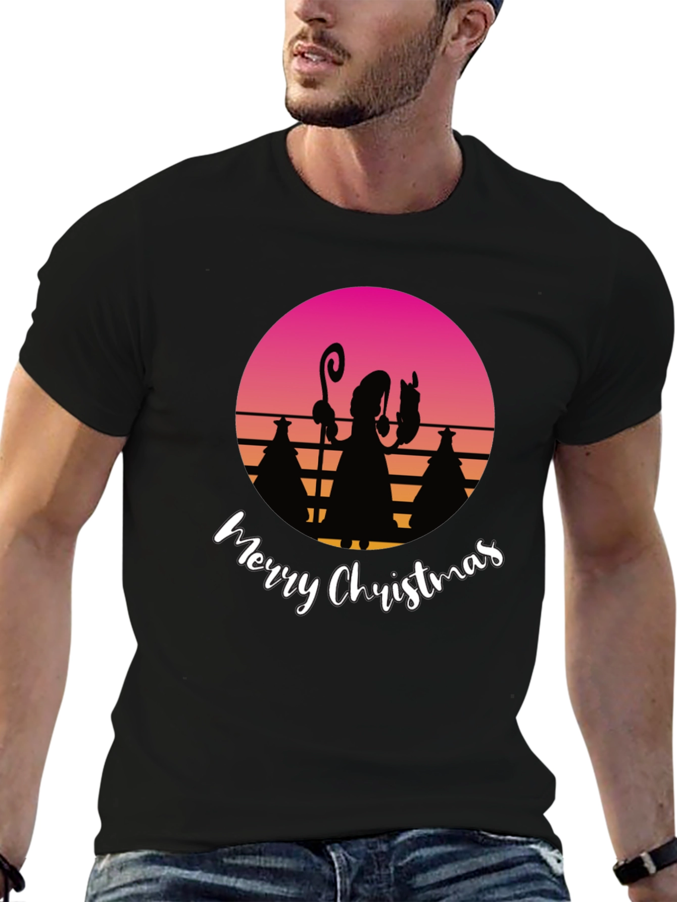 Retro Christmas Silhouette T-Shirt