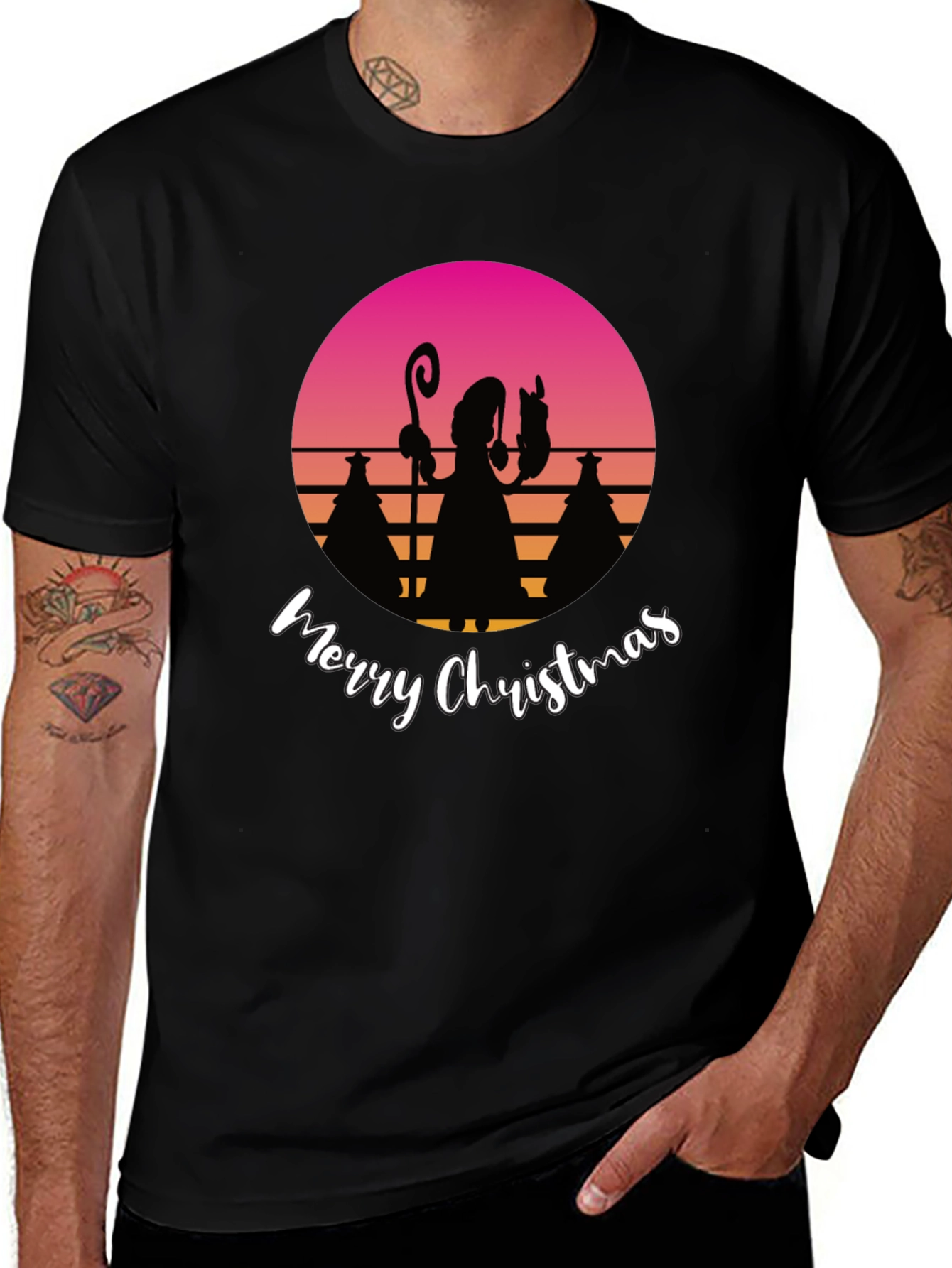 Retro Christmas Silhouette T-Shirt