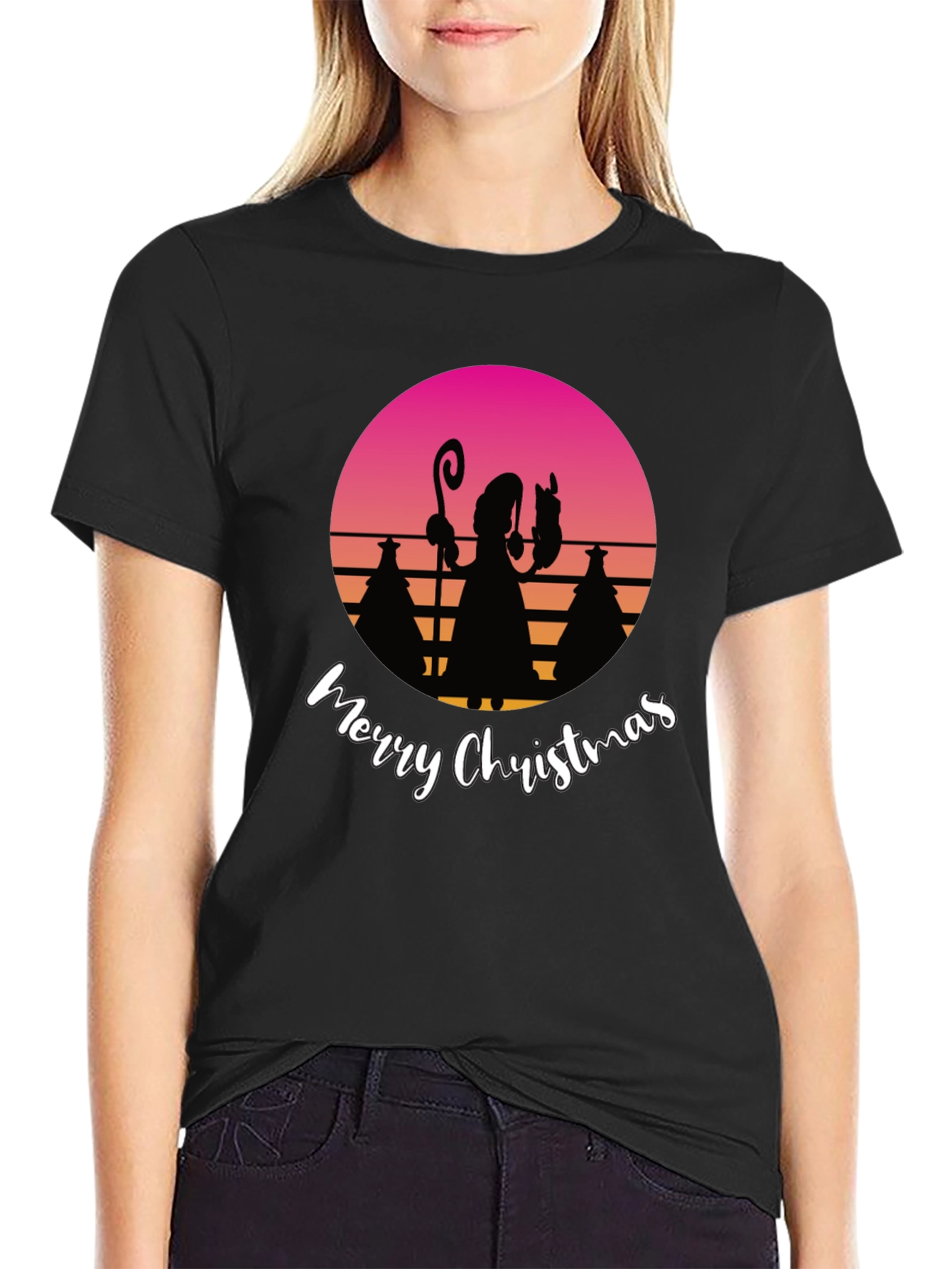 Retro Christmas Silhouette T-Shirt
