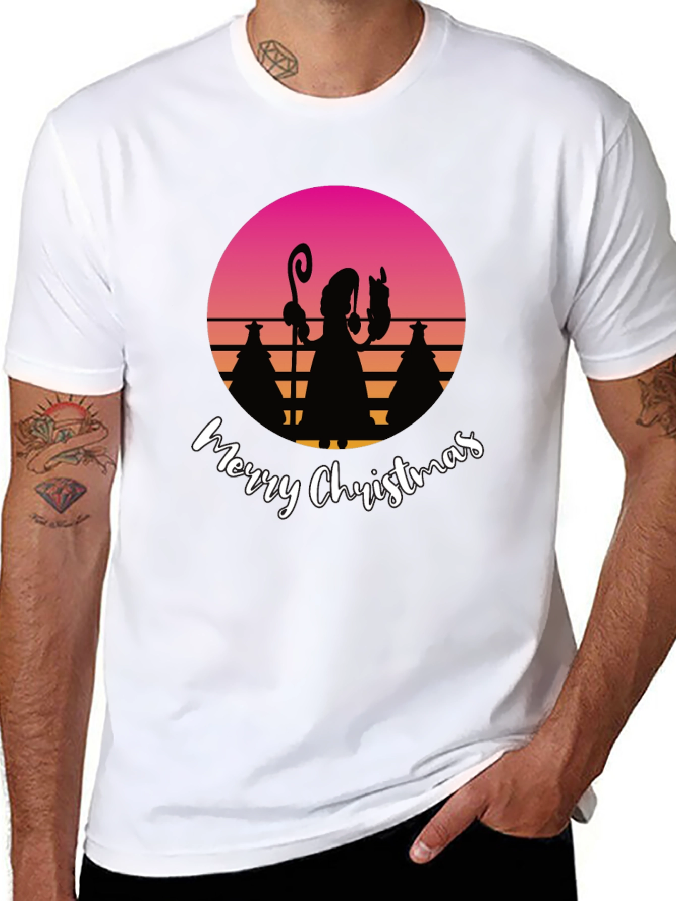 Retro Christmas Silhouette T-Shirt