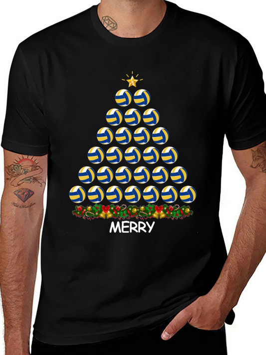 Volleyball Christmas Tree T-Shirt