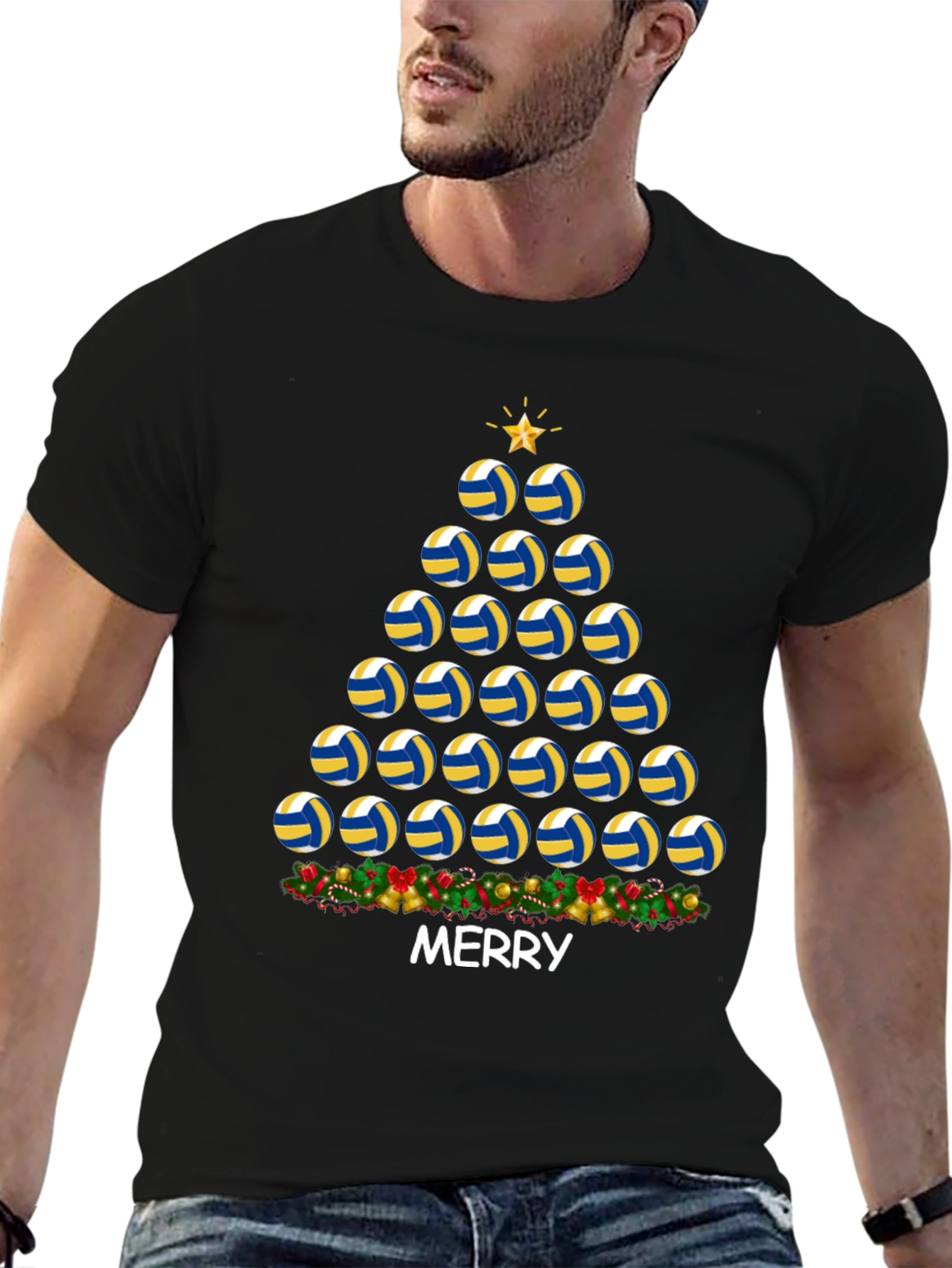 Volleyball Christmas Tree T-Shirt