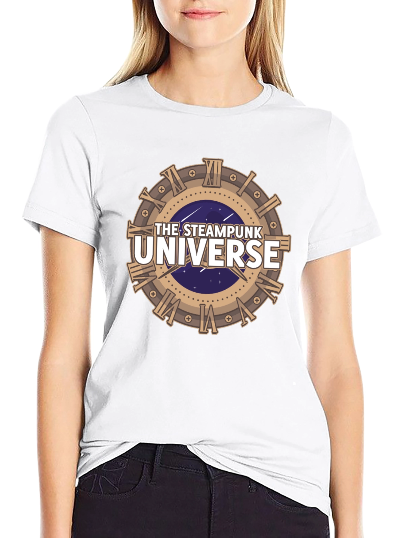 Steampunk Universe Graphic Tee - Black Cotton T-Shirt
