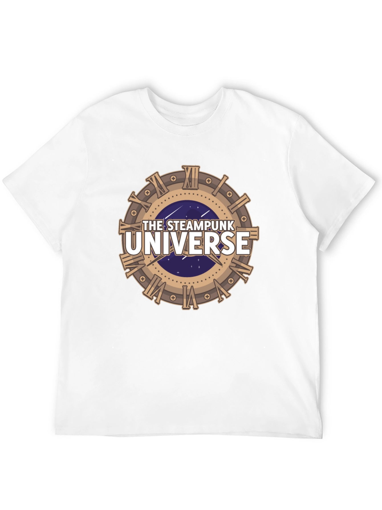 Steampunk Universe Graphic Tee - Black Cotton T-Shirt