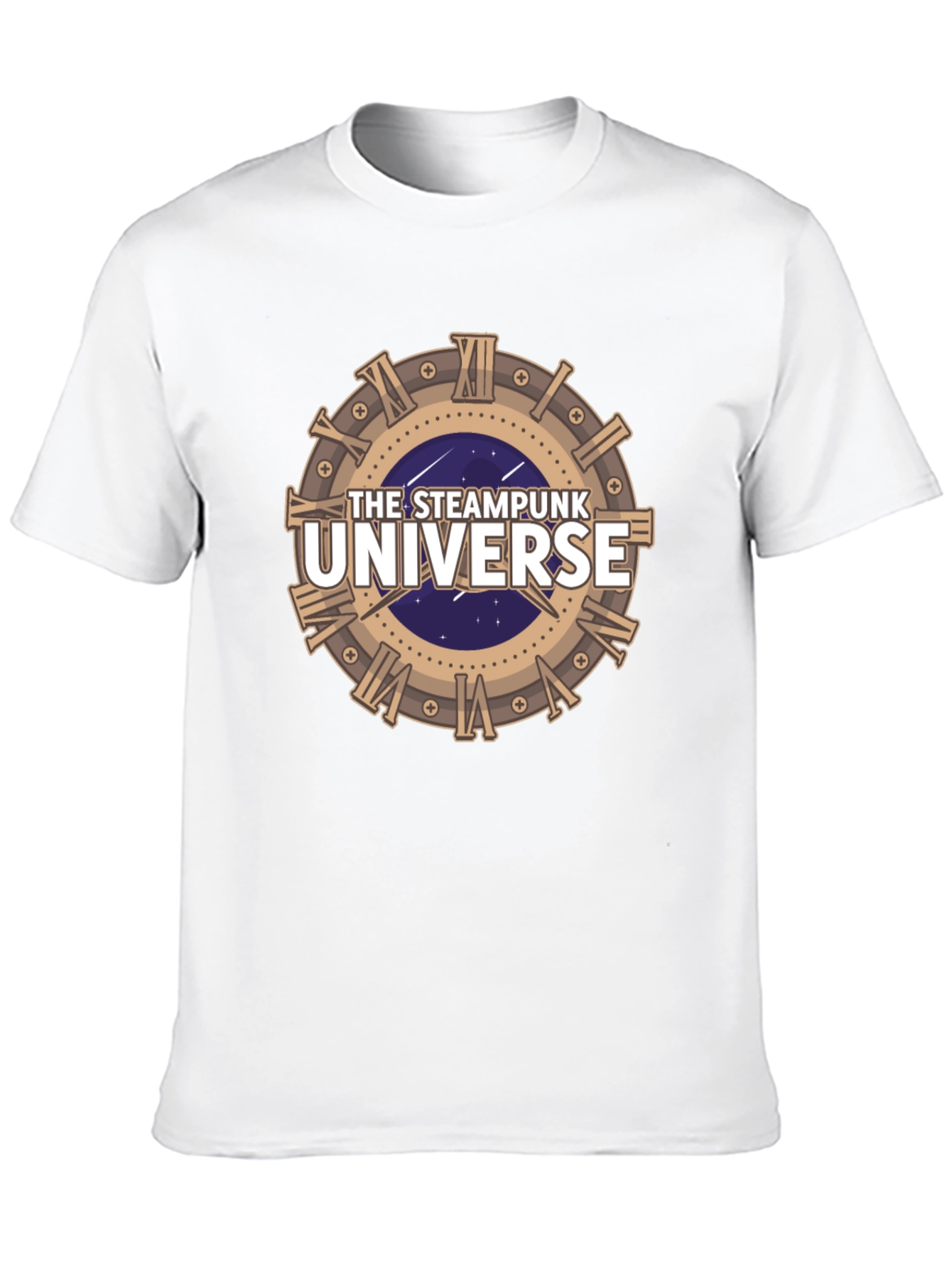 Steampunk Universe Graphic Tee - Black Cotton T-Shirt