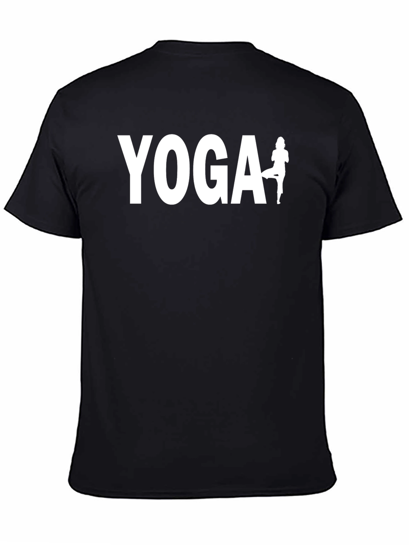 Yoga Graphic Tee - Black Cotton Blend Shirt