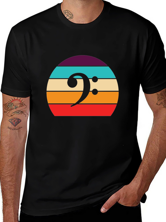 Vintage Bass Clef Sunset T-Shirt