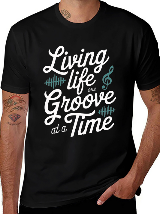 Living Life One Groove at a Time Black T-Shirt