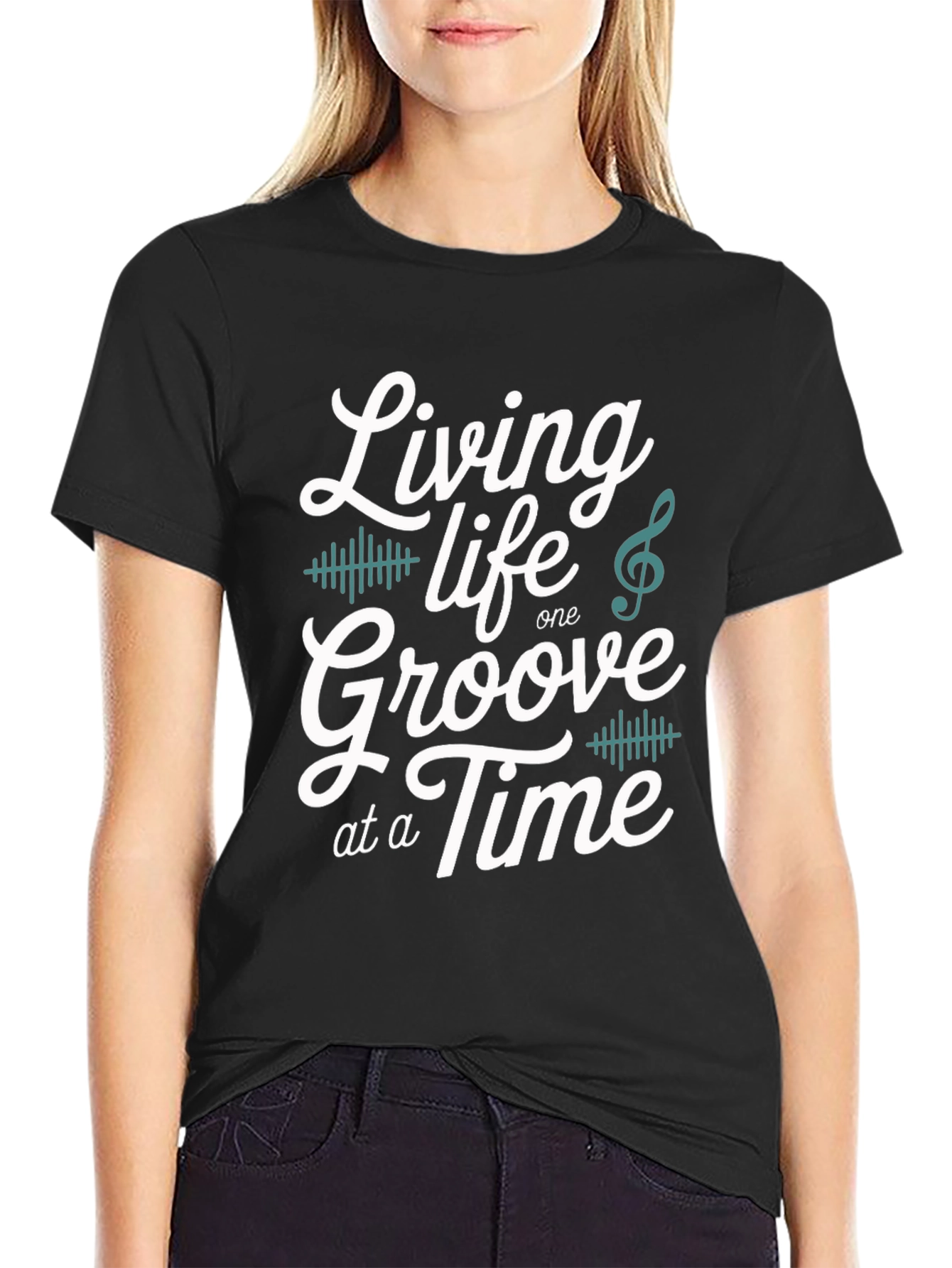 Living Life One Groove at a Time Black T-Shirt