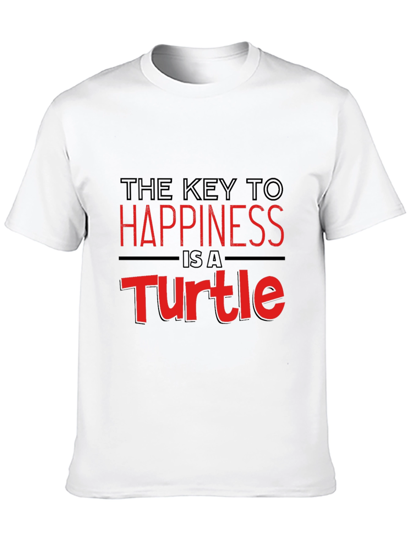Key to Happiness Turtle Graphic Black T-Shirt