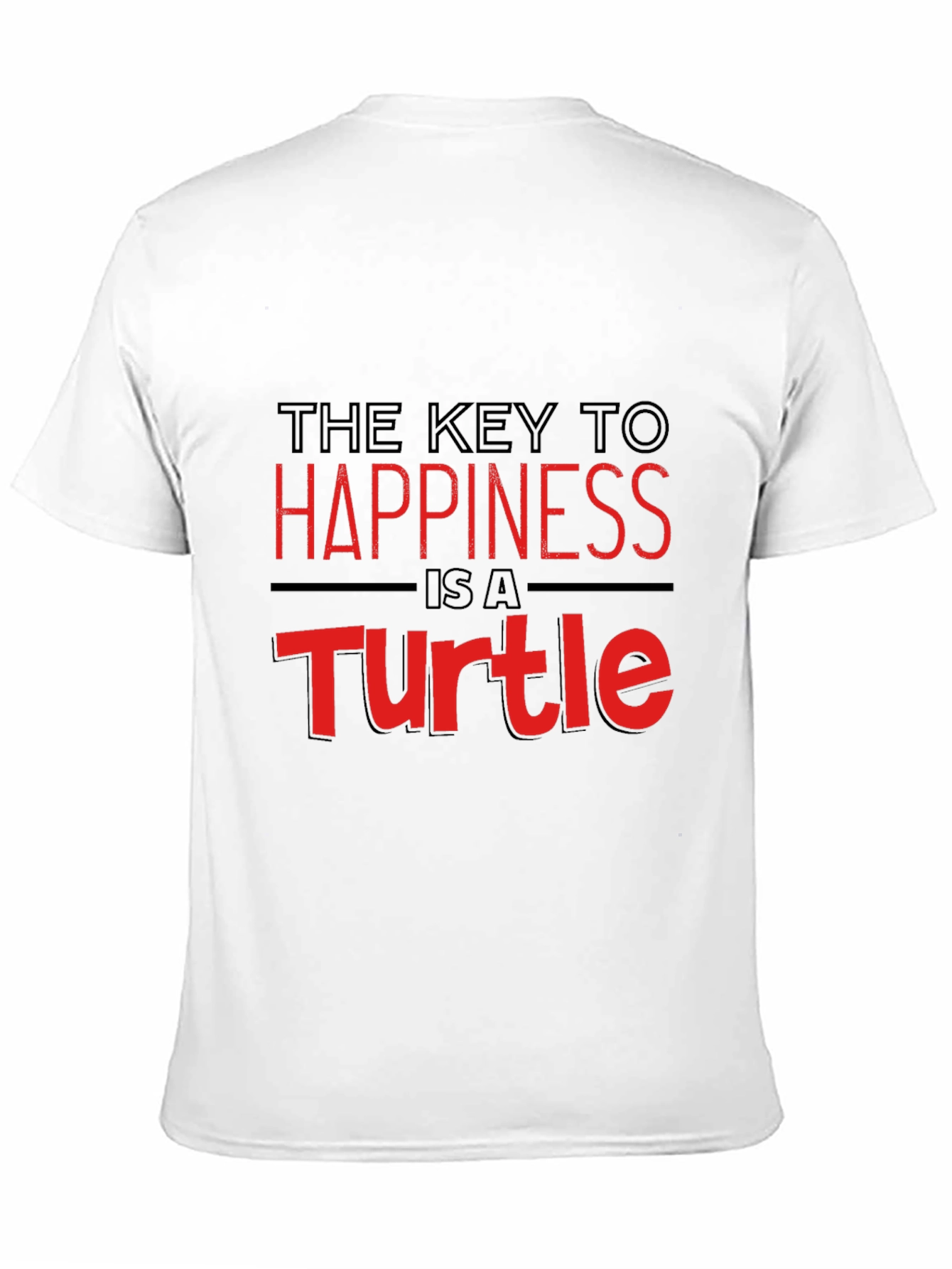 Key to Happiness Turtle Graphic Black T-Shirt