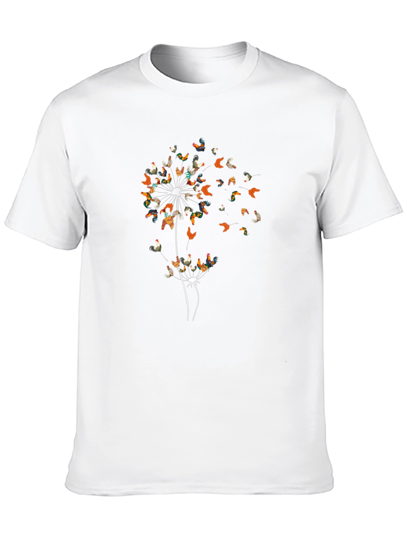 Rooster Dandelion Graphic Tee - Black
