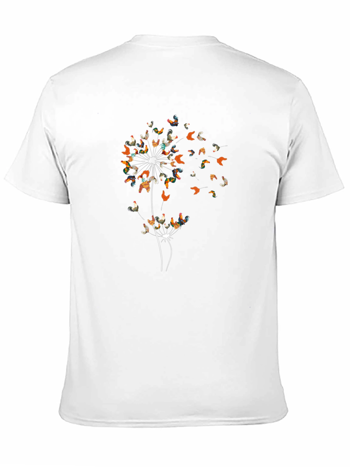 Rooster Dandelion Graphic Tee - Black