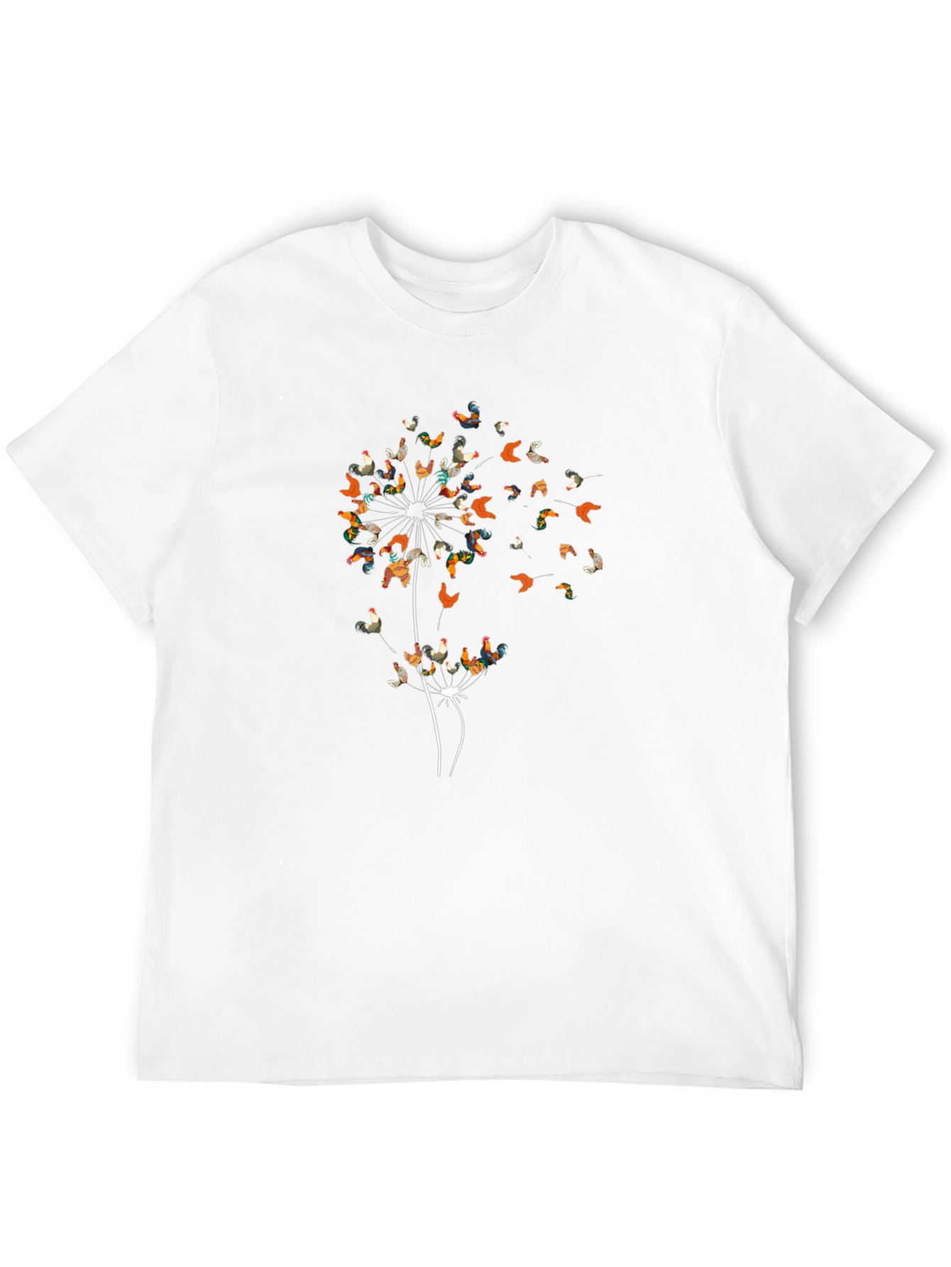 Rooster Dandelion Graphic Tee - Black
