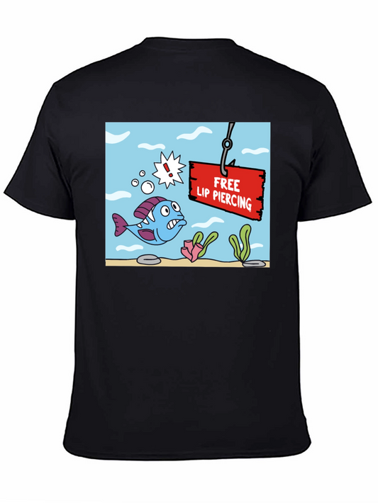 Funny Free Lip Piercing Graphic T-Shirt