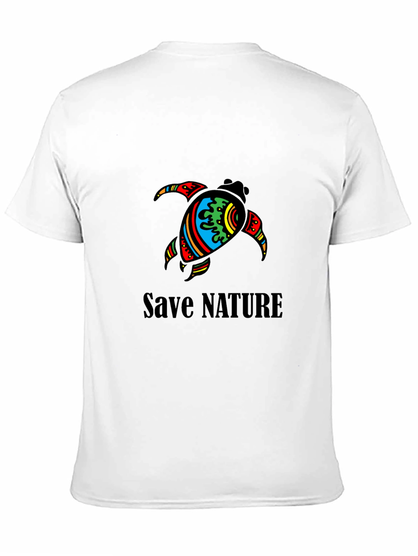 Save Nature Turtle Graphic Tee - Unisex Black T-Shirt