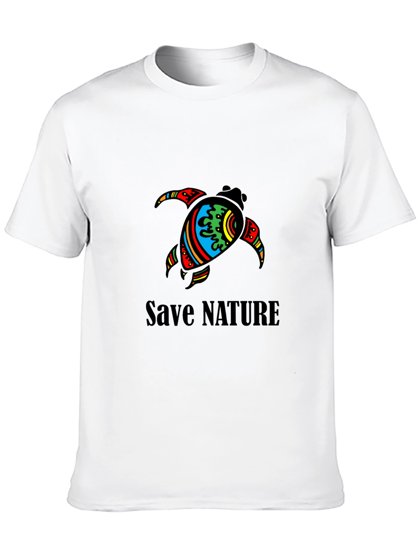 Save Nature Turtle Graphic Tee - Unisex Black T-Shirt