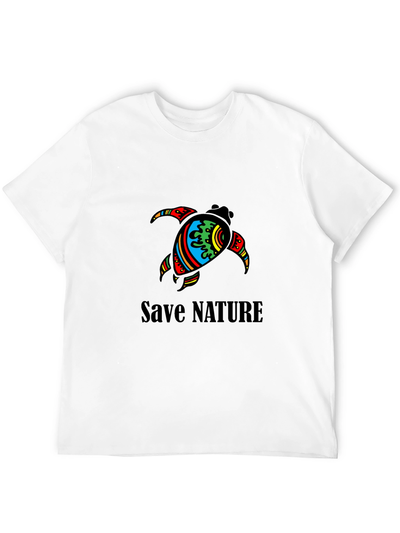 Save Nature Turtle Graphic Tee - Unisex Black T-Shirt