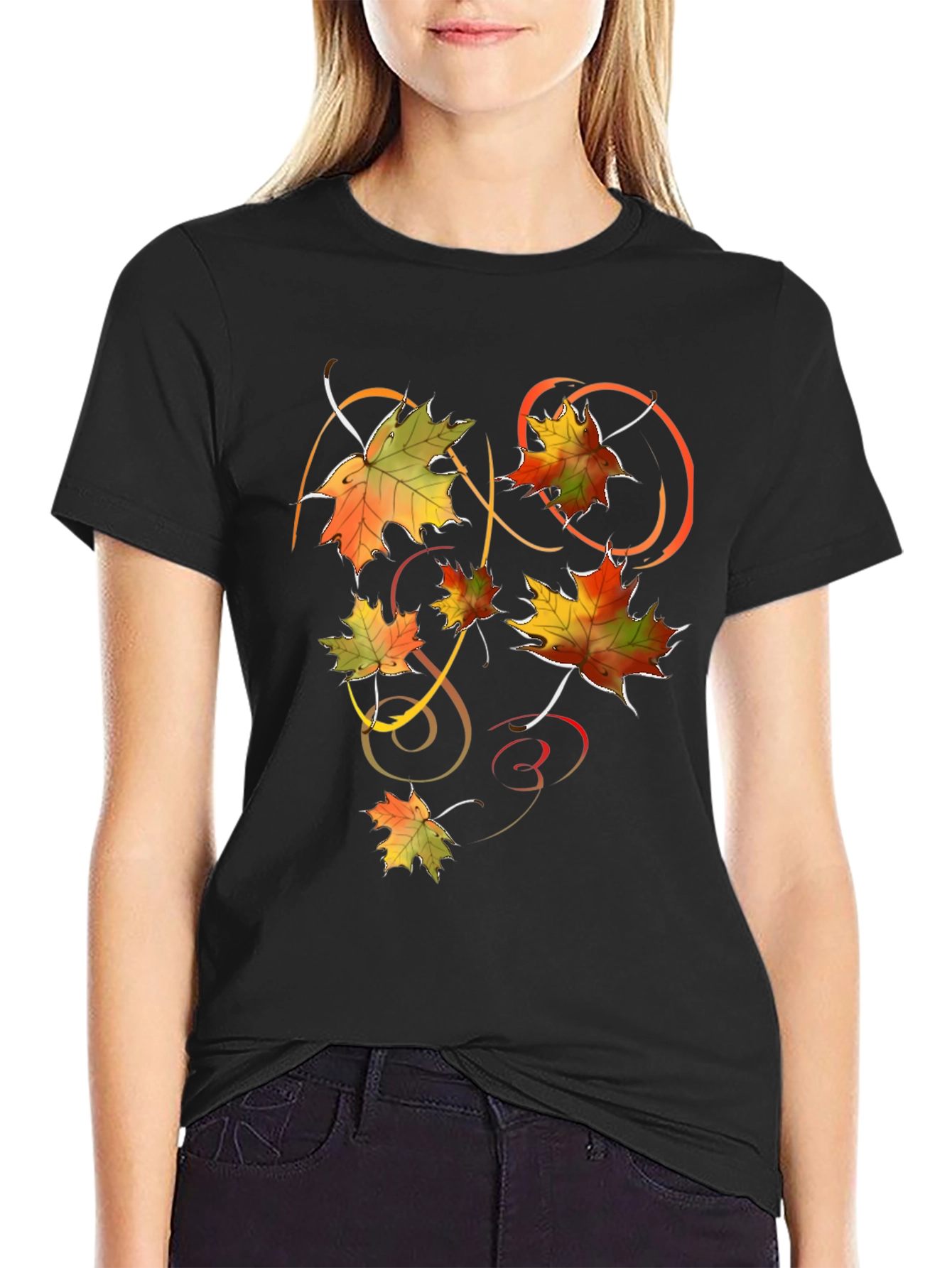 Autumn Leaves Graphic T-Shirt - Stylish Fall Design