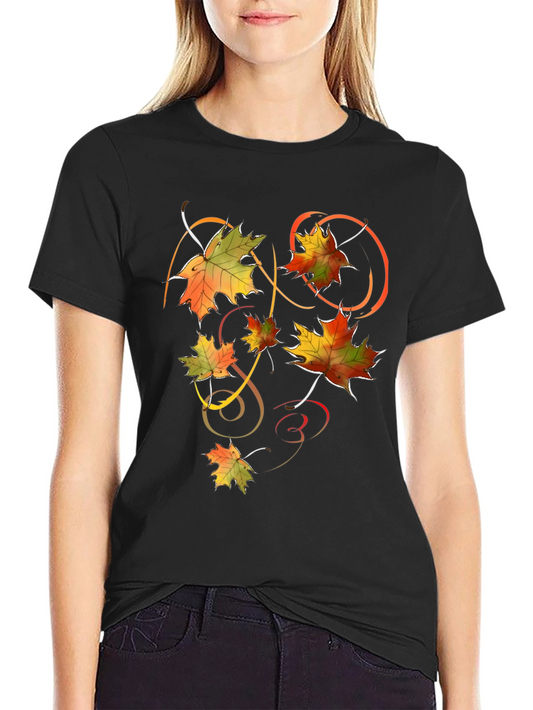 Autumn Leaves Graphic T-Shirt - Stylish Fall Design