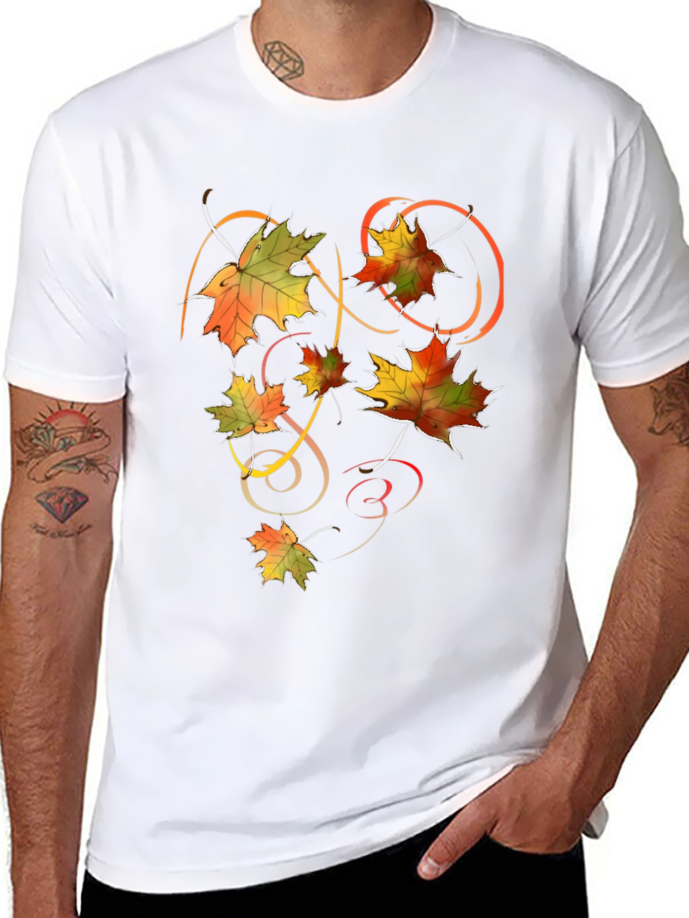 Autumn Leaves Graphic T-Shirt - Stylish Fall Design