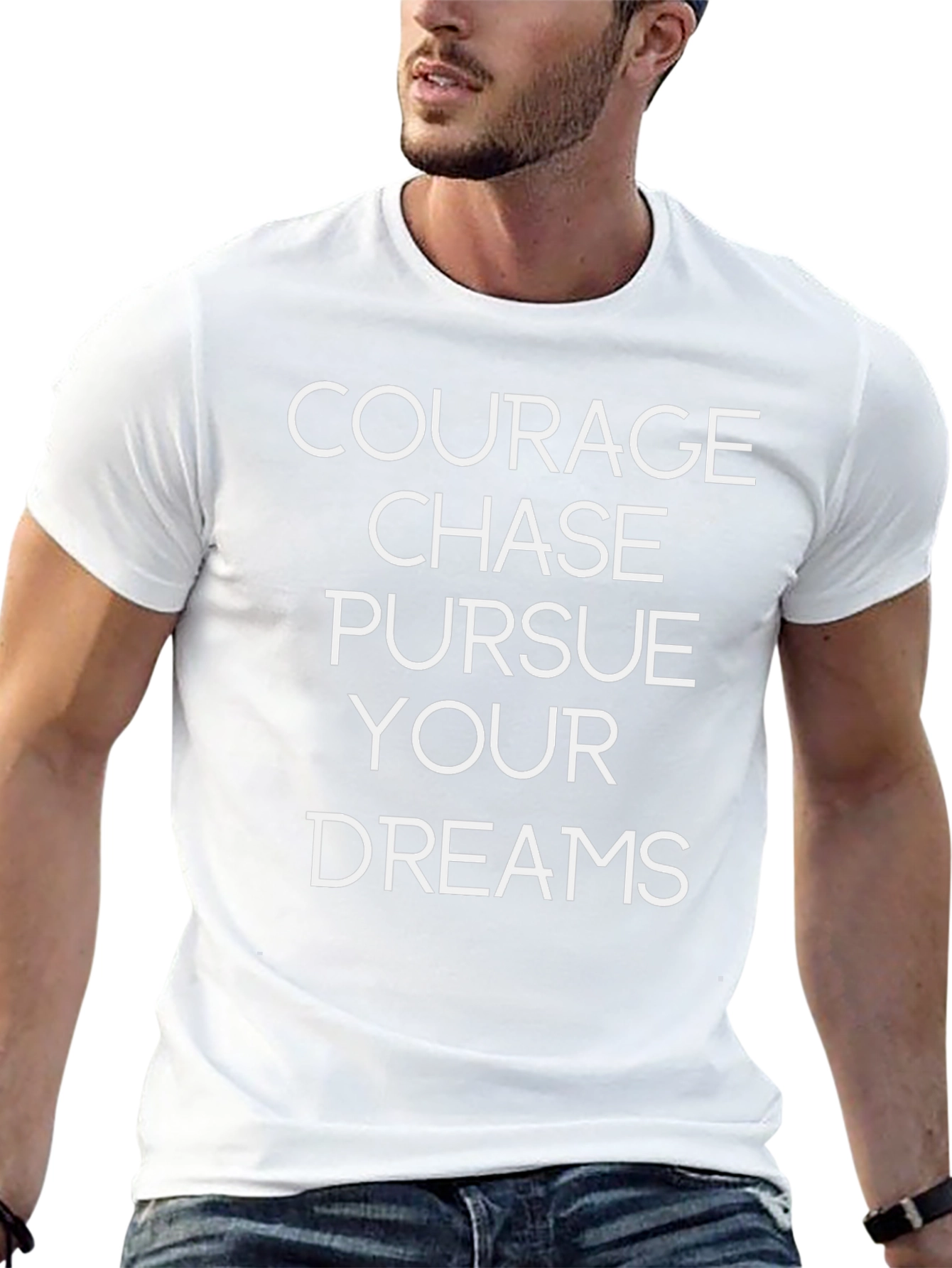 Courage Chase Dreams Black Graphic T-Shirt