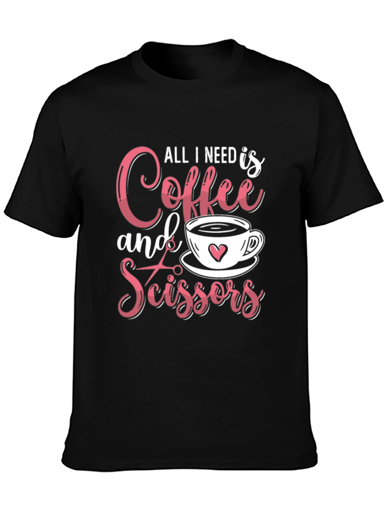 Coffee and Scissors Graphic Tee - Black