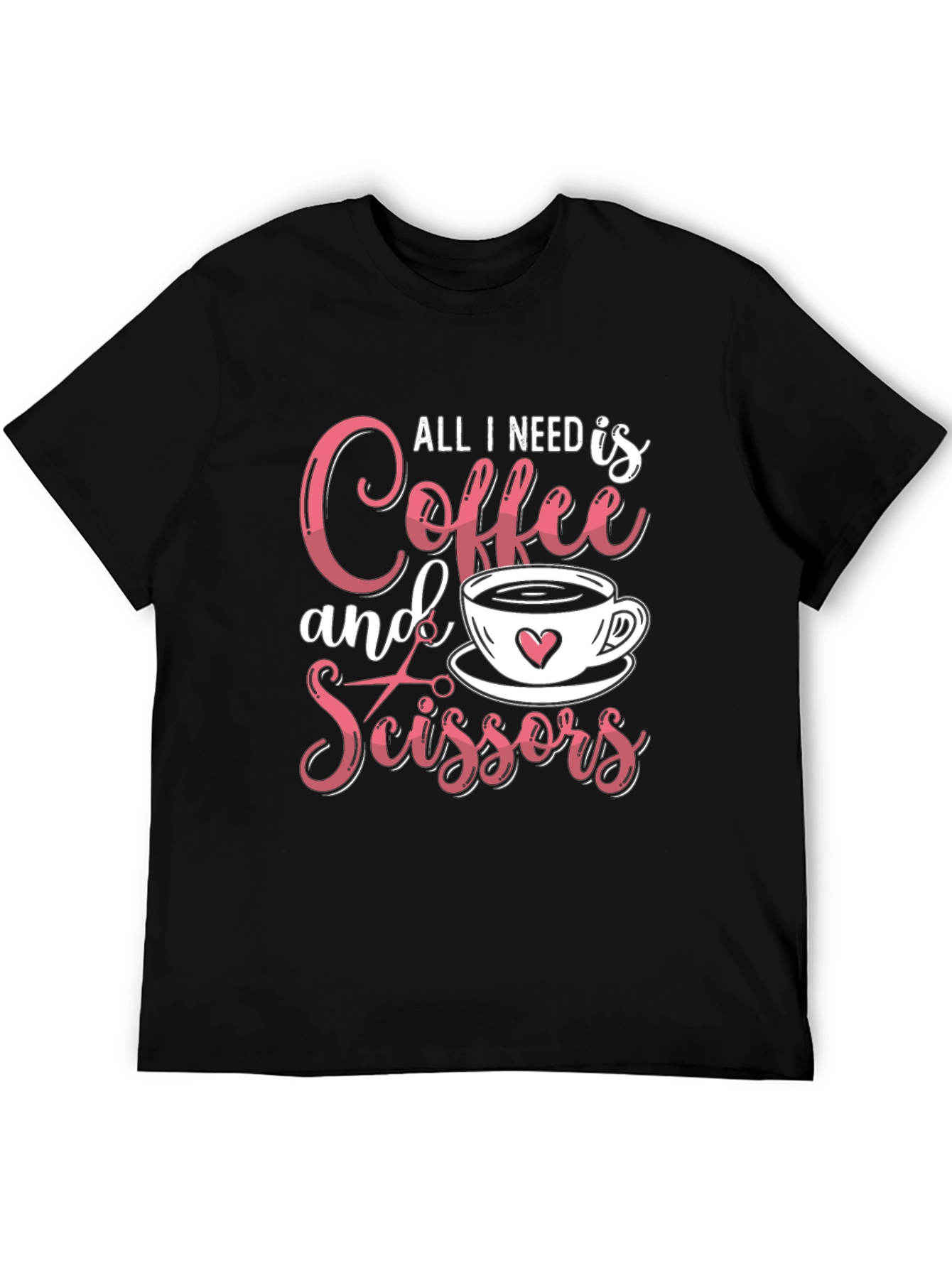Coffee and Scissors Graphic Tee - Black