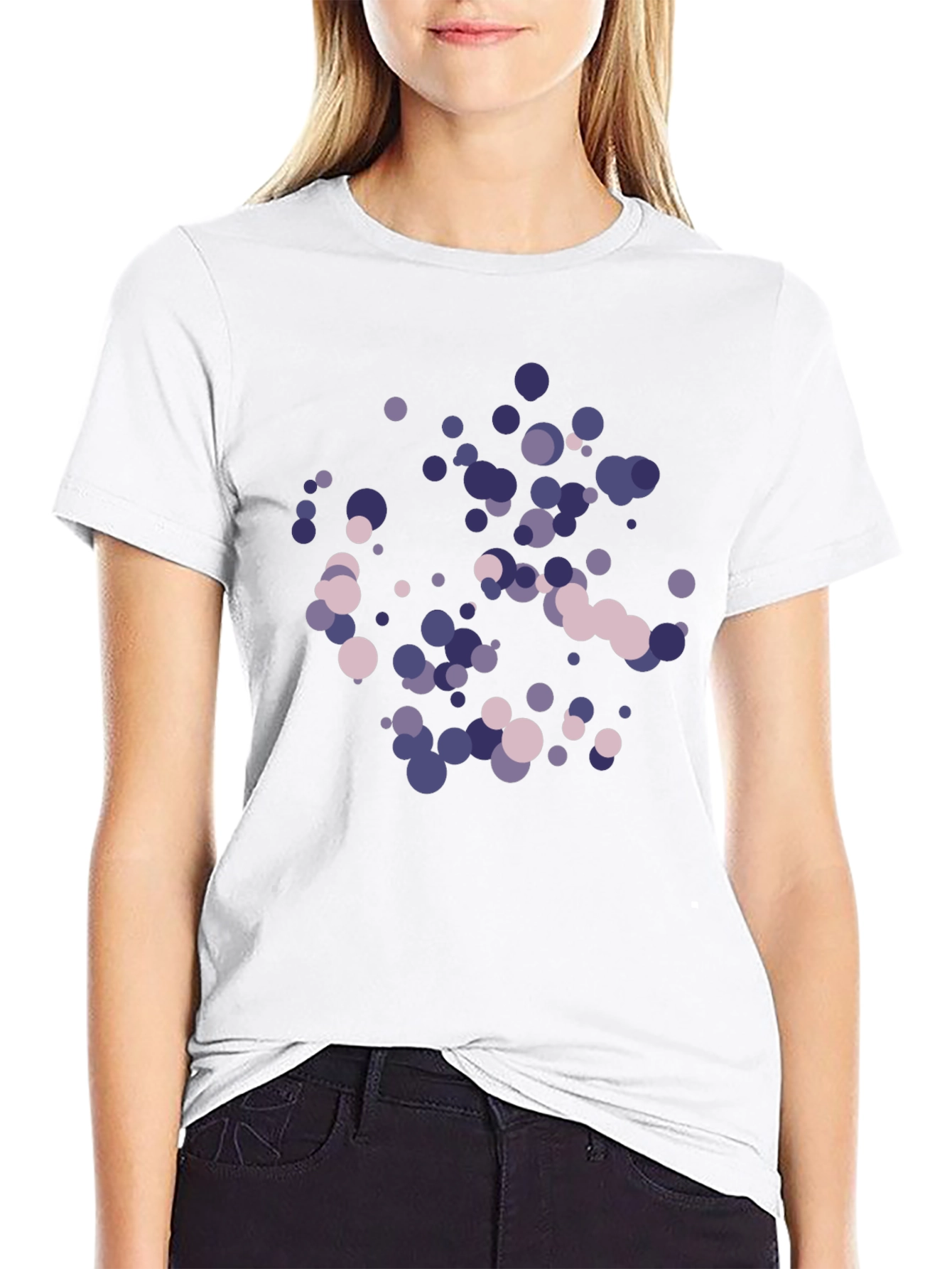 Abstract Dots Graphic Black T-Shirt
