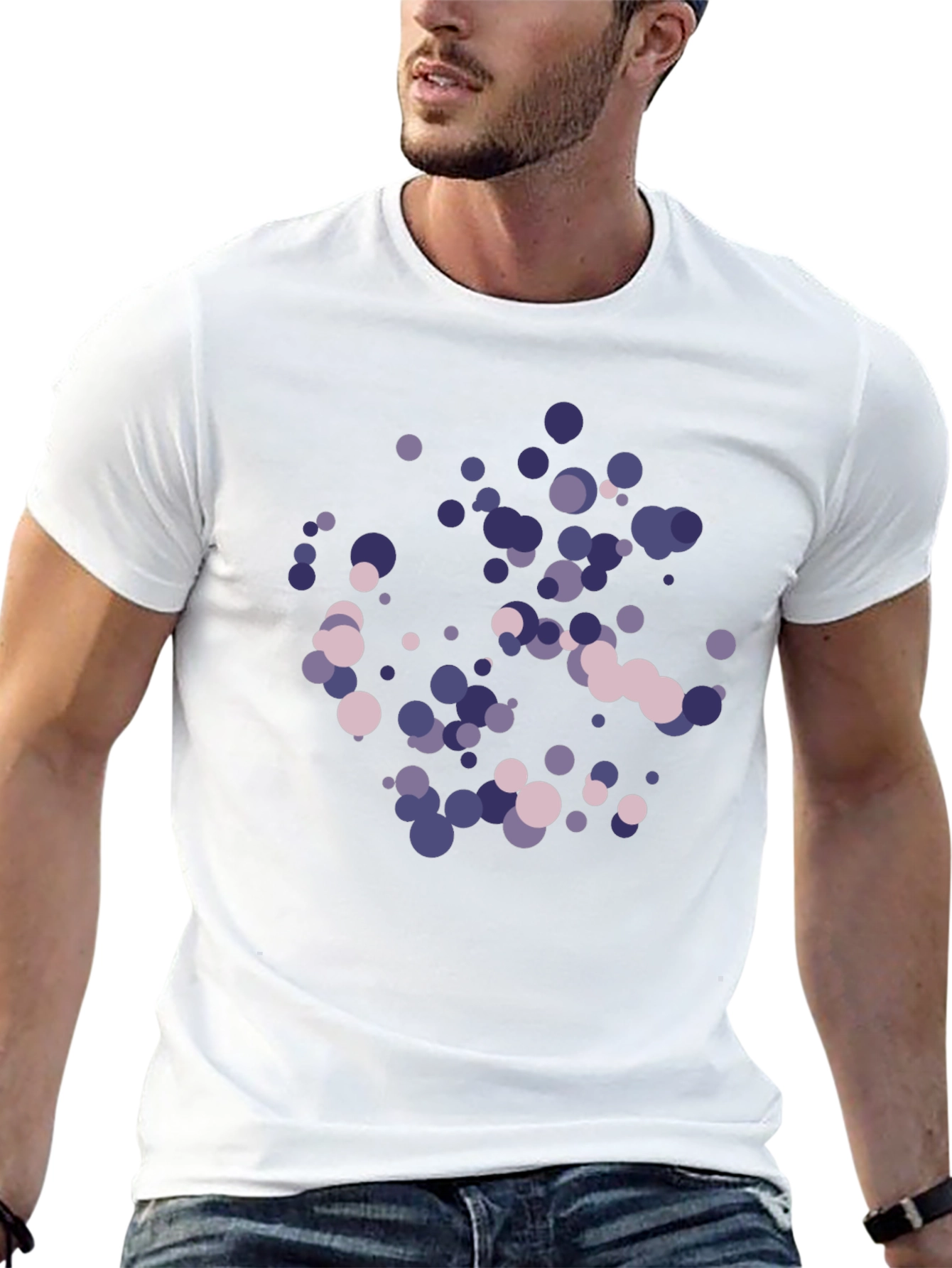 Abstract Dots Graphic Black T-Shirt
