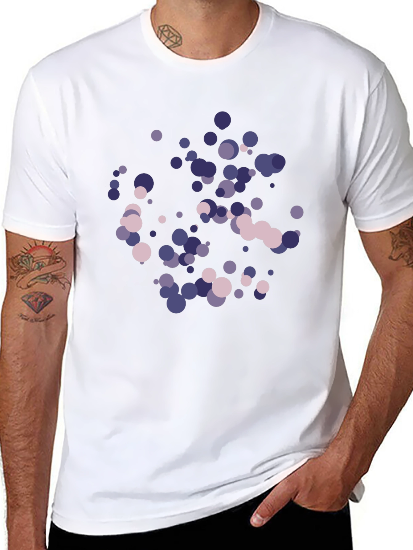 Abstract Dots Graphic Black T-Shirt