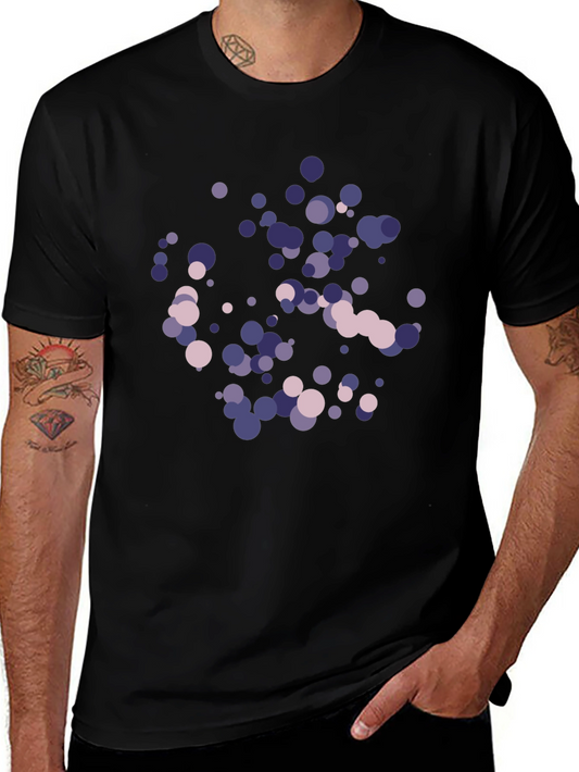 Abstract Dots Graphic Black T-Shirt