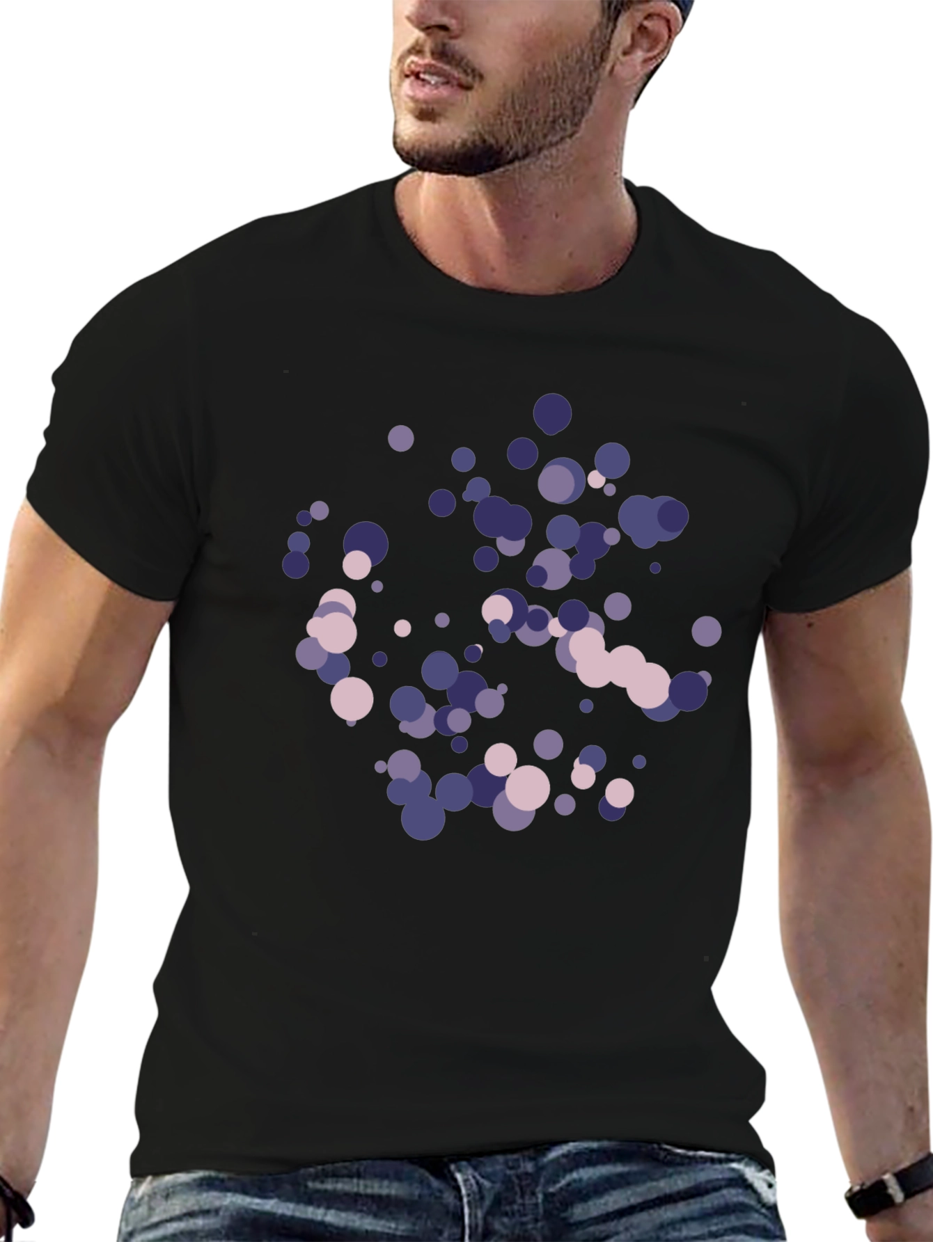 Abstract Dots Graphic Black T-Shirt
