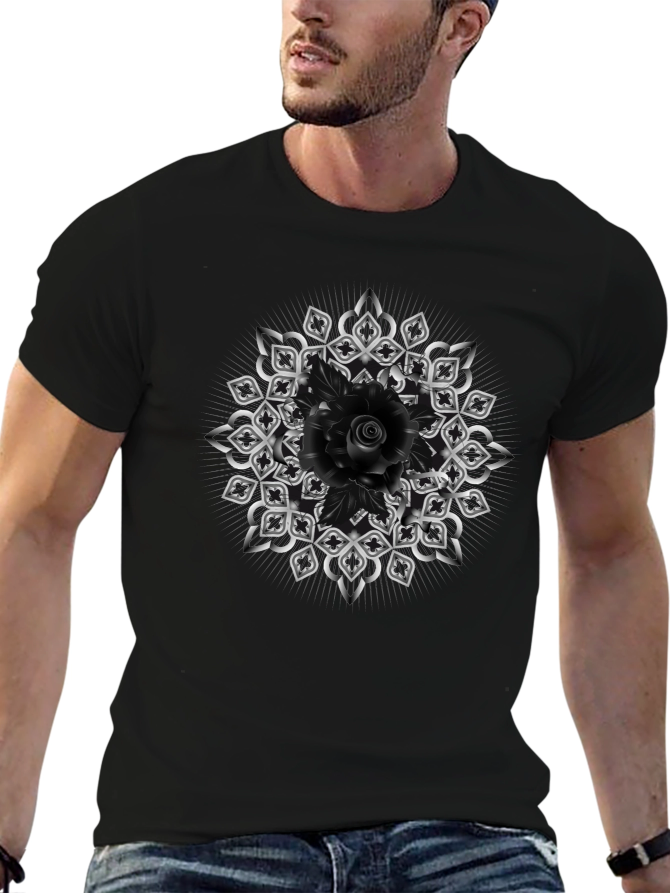 Gothic Rose Mandala T-Shirt