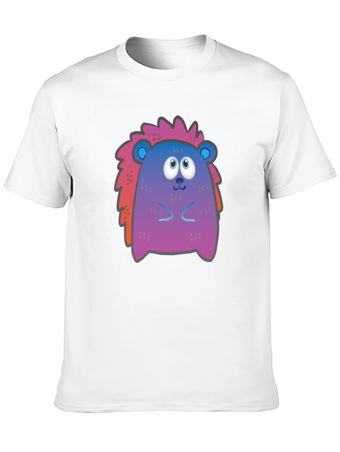 Cute Cartoon Hedgehog Black T-Shirt