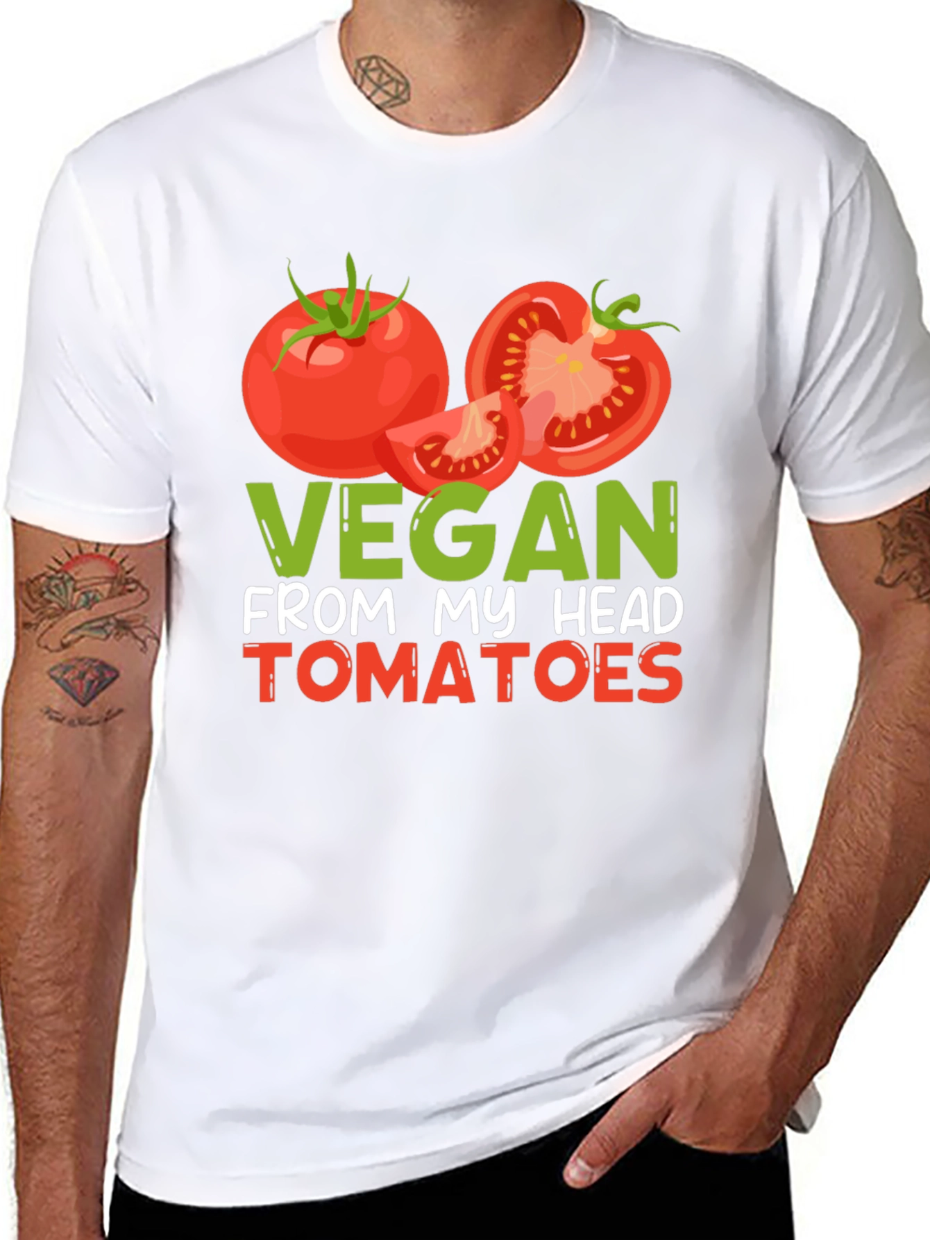 Vegan From My Head Tomatoes Graphic T-Shirt