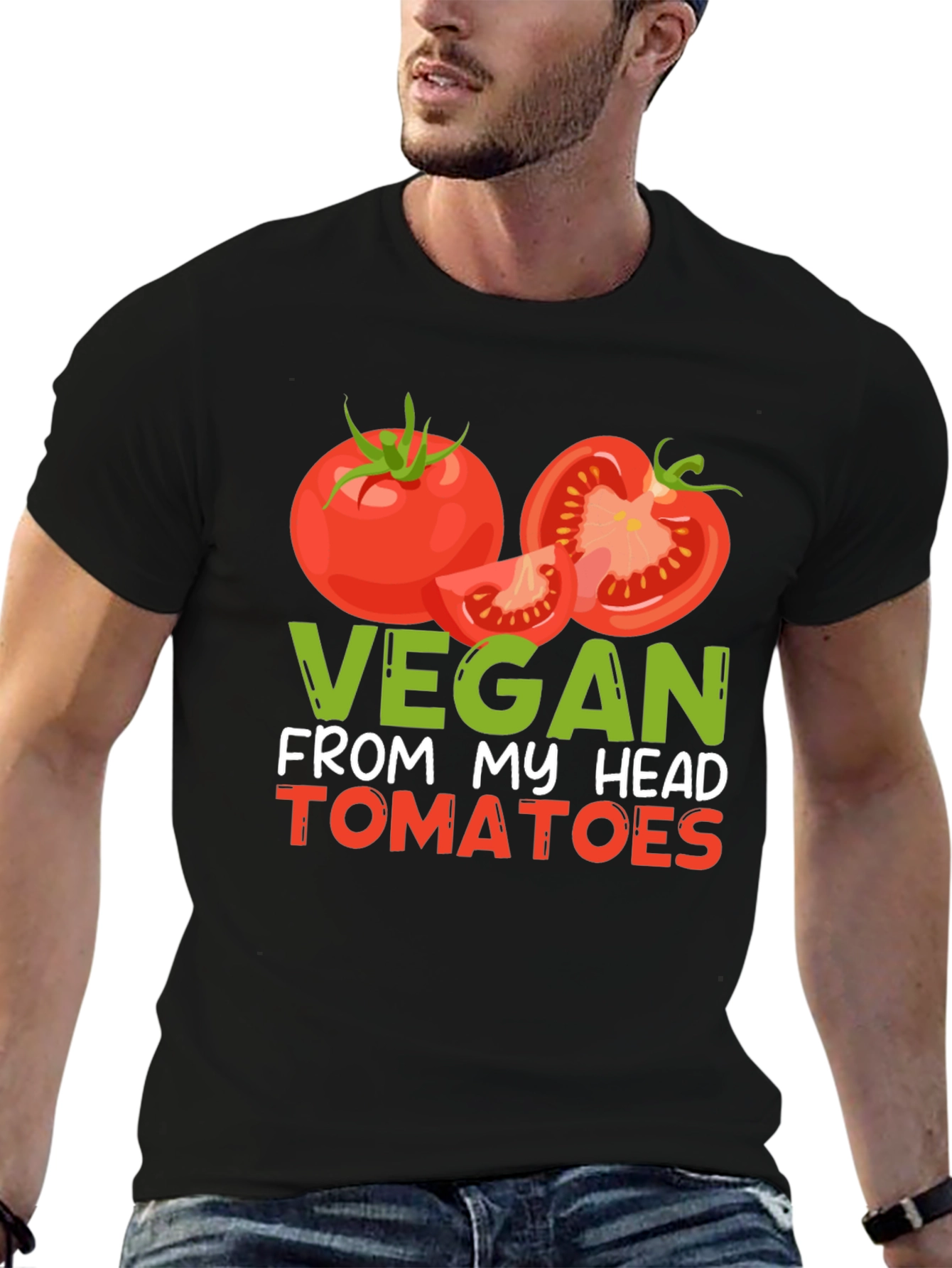 Vegan From My Head Tomatoes Graphic T-Shirt