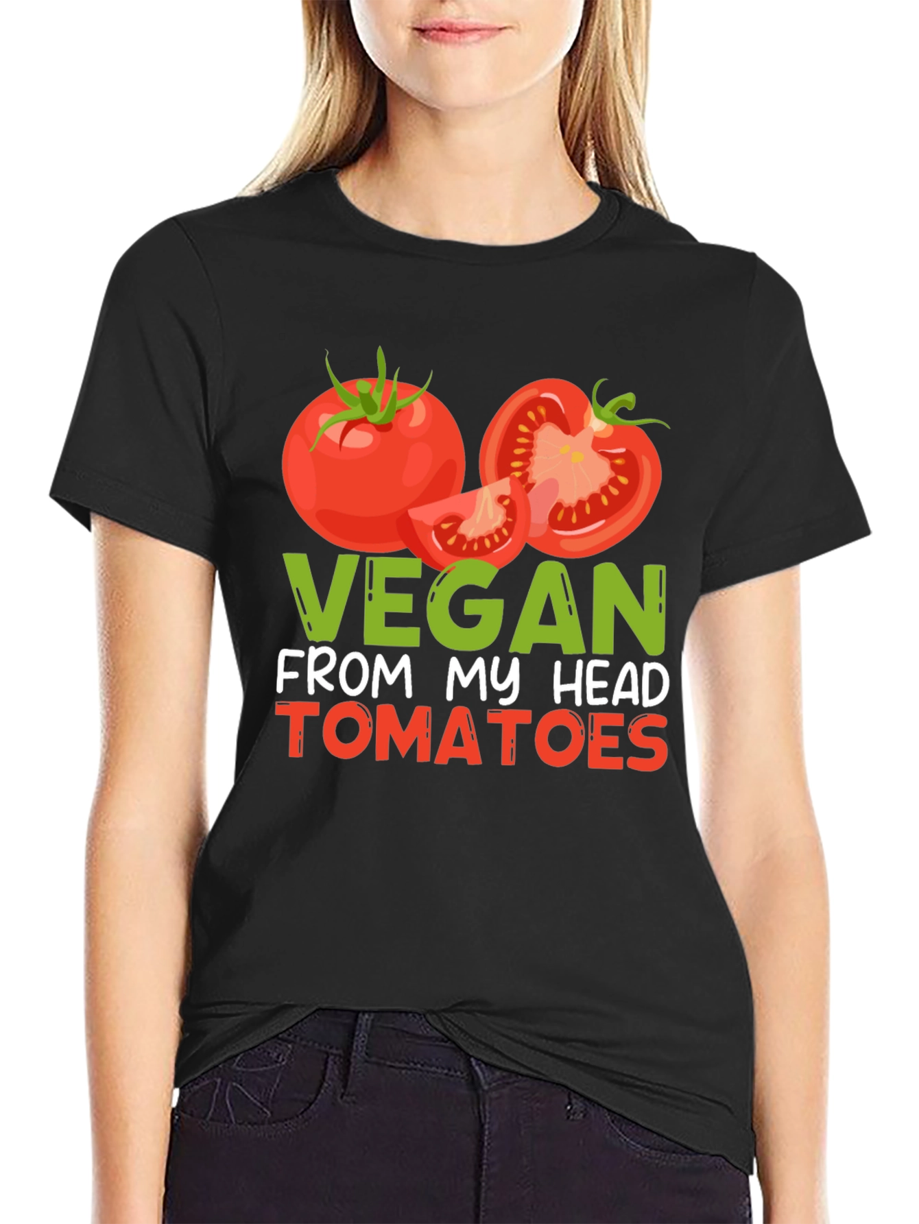 Vegan From My Head Tomatoes Graphic T-Shirt