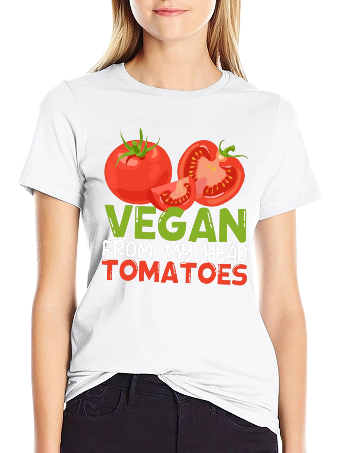 Vegan From My Head Tomatoes Graphic T-Shirt