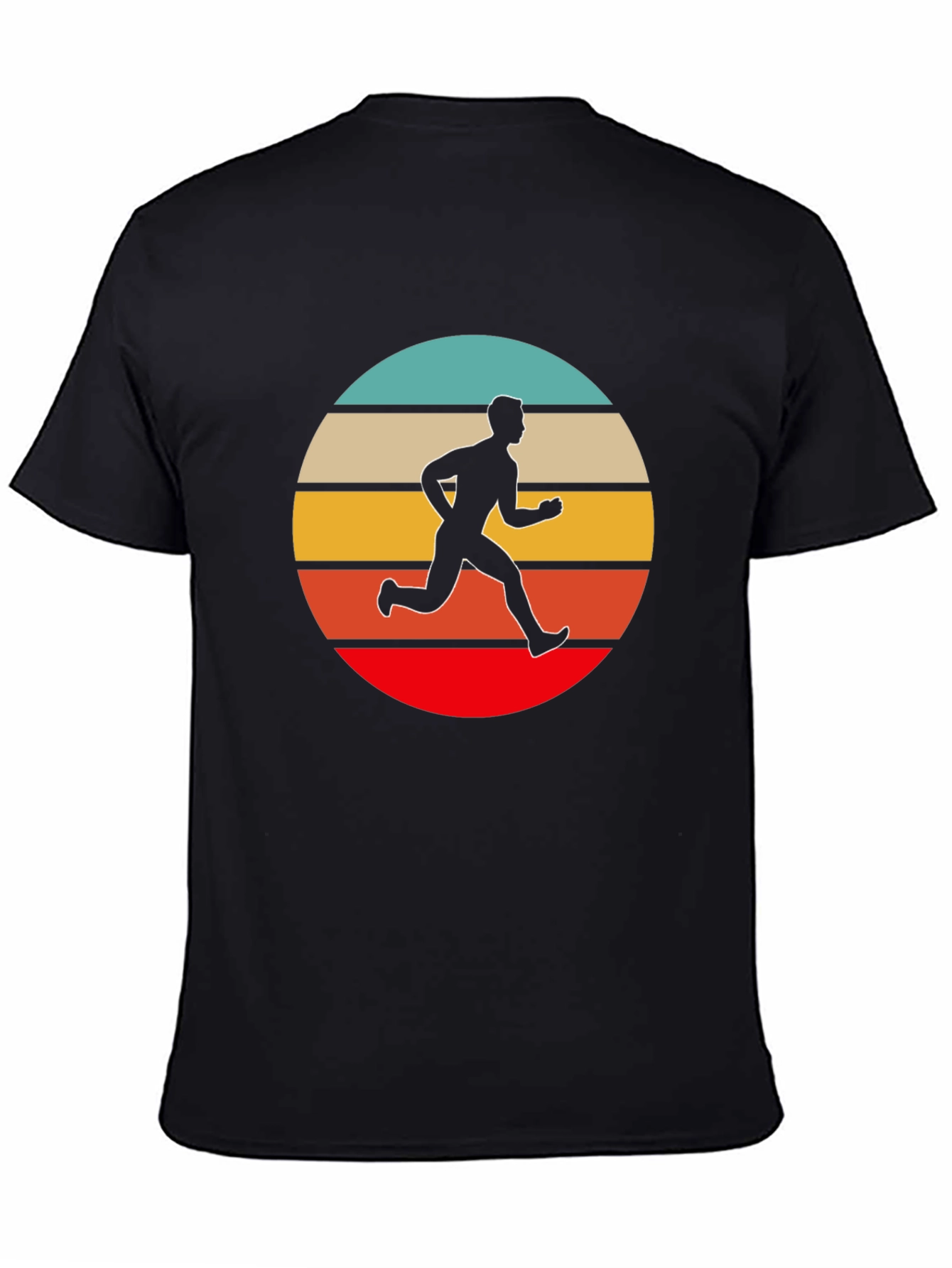 Retro Runner Graphic Tee - Black Cotton T-Shirt