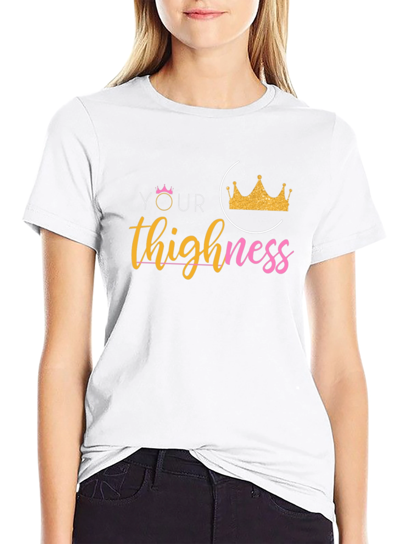 Your Thighness Graphic Tee - Black Casual T-Shirt